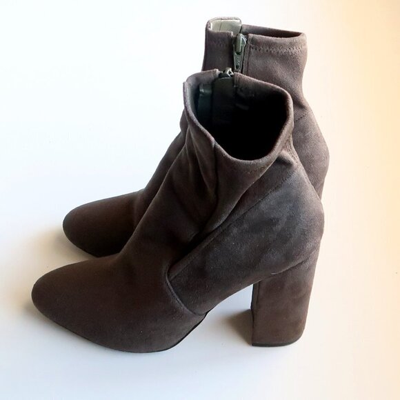 Aldo Forest Green / Taupe Ankle Length Block Heel Sock Boots Booties Size 9 - Picture 8 of 12